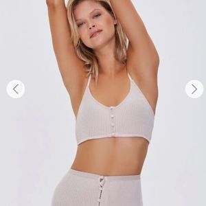 🪷F21 Buttoned Cropped Lounge Cami